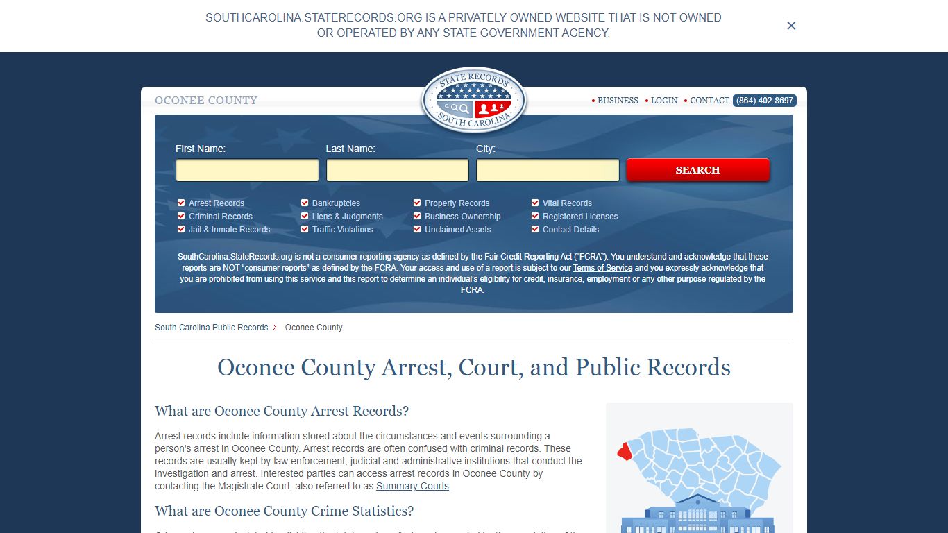 Oconee County Arrest, Court, and Public Records