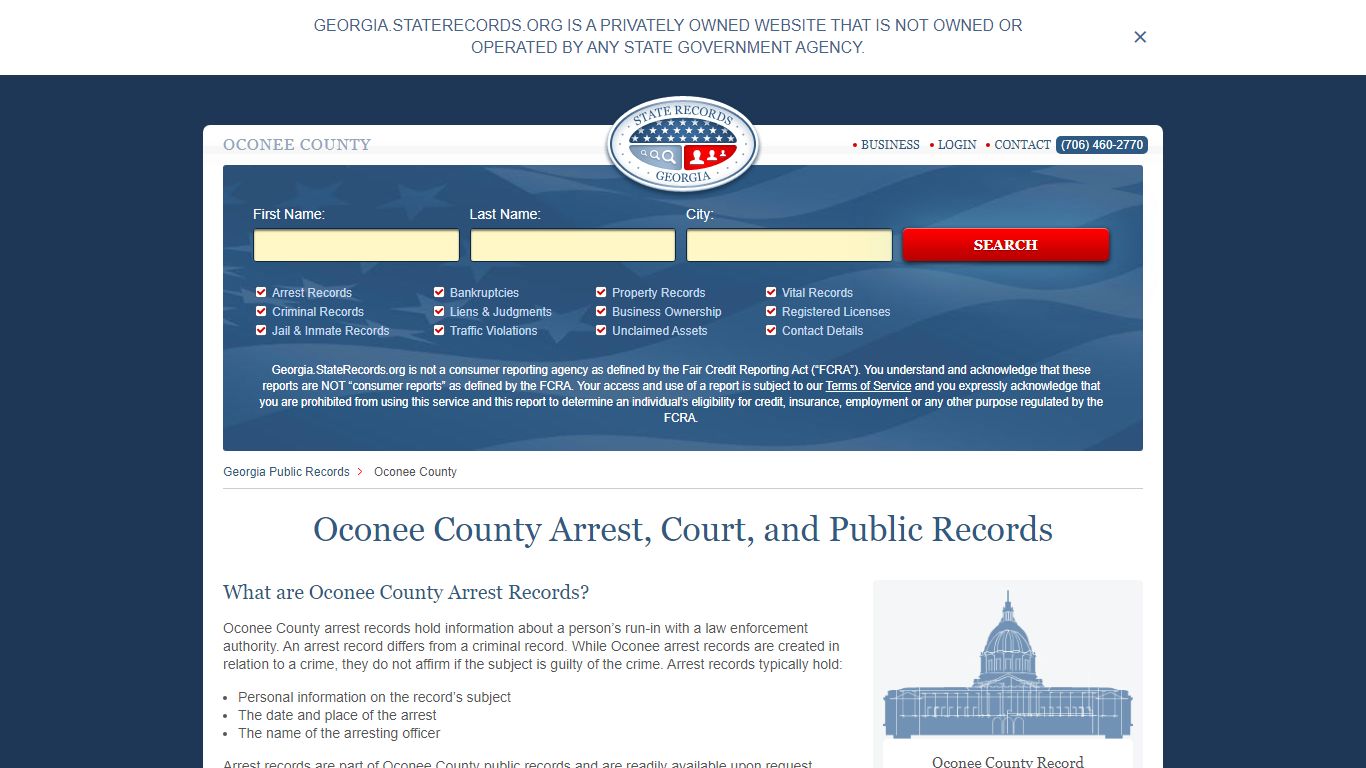 Oconee County Arrest, Court, and Public Records