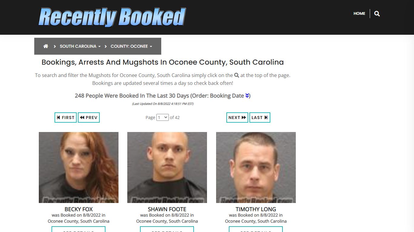 Recent bookings, Arrests, Mugshots in Oconee County, South ...